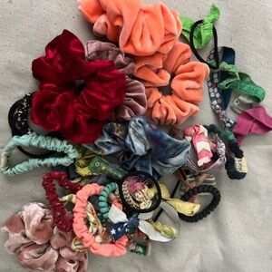 Assorted Velvet and Fabric Scrunchies Set